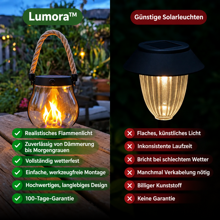 Outdoor Solar Lantern with Flickering Flame Effect