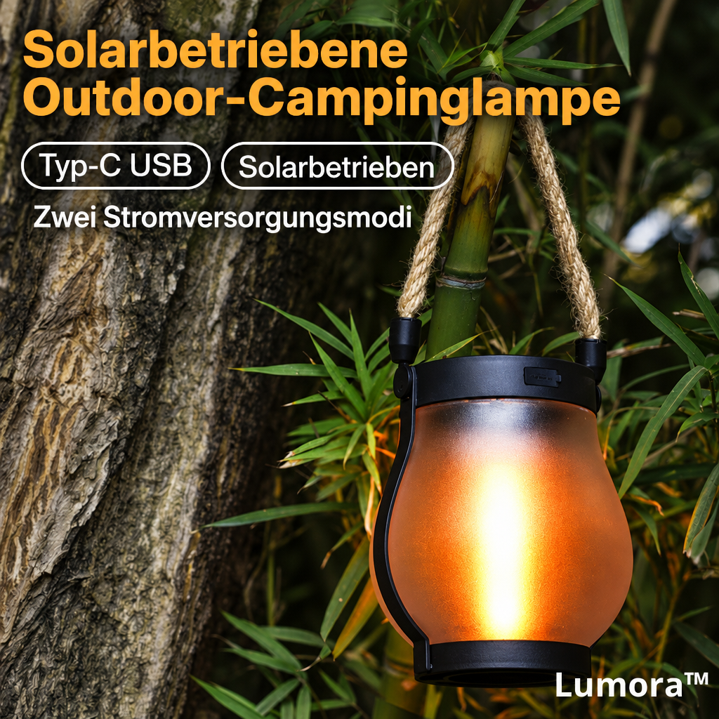 Outdoor Solar Lantern with Flickering Flame Effect