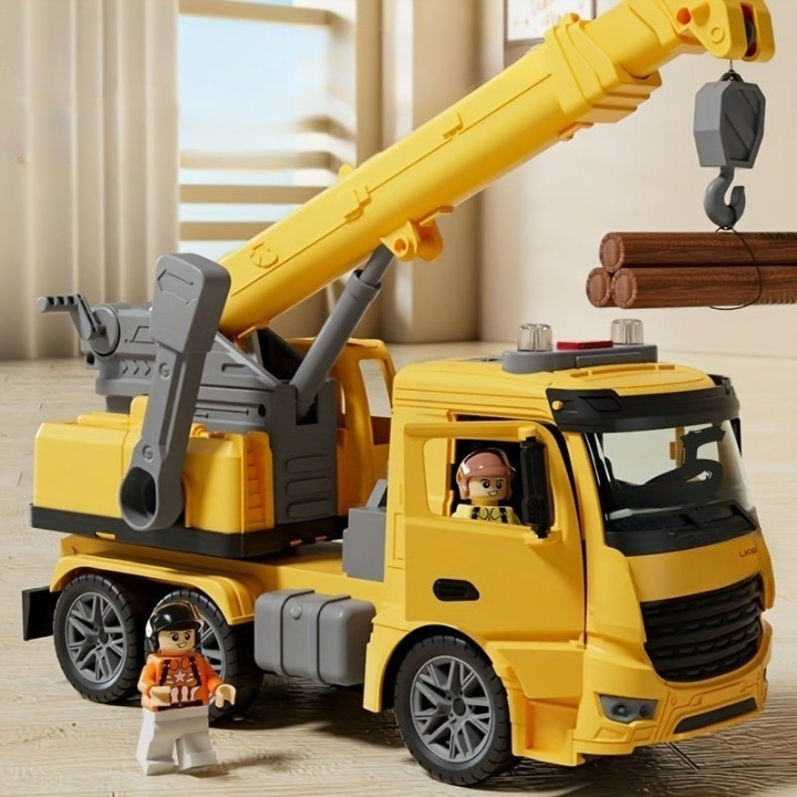 Crane Truck Toy with Light and Sound – Movable Arm for Construction Role Play