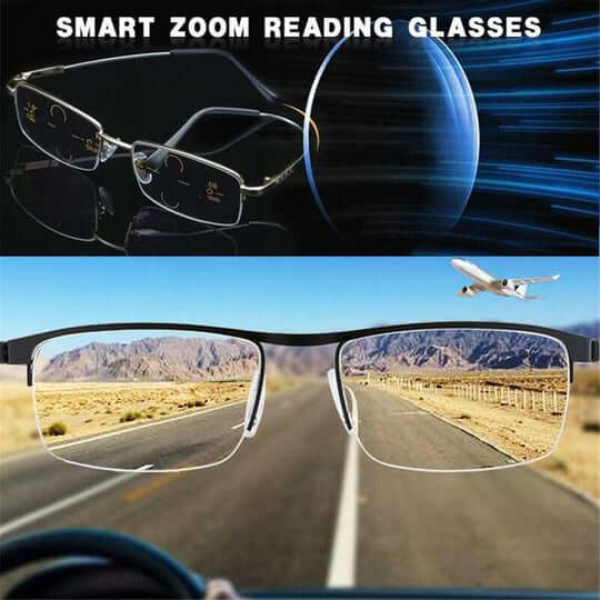 Progressive Reading Glasses for Near and Far Vision, with Anti-Reflective Coating and UV Protection