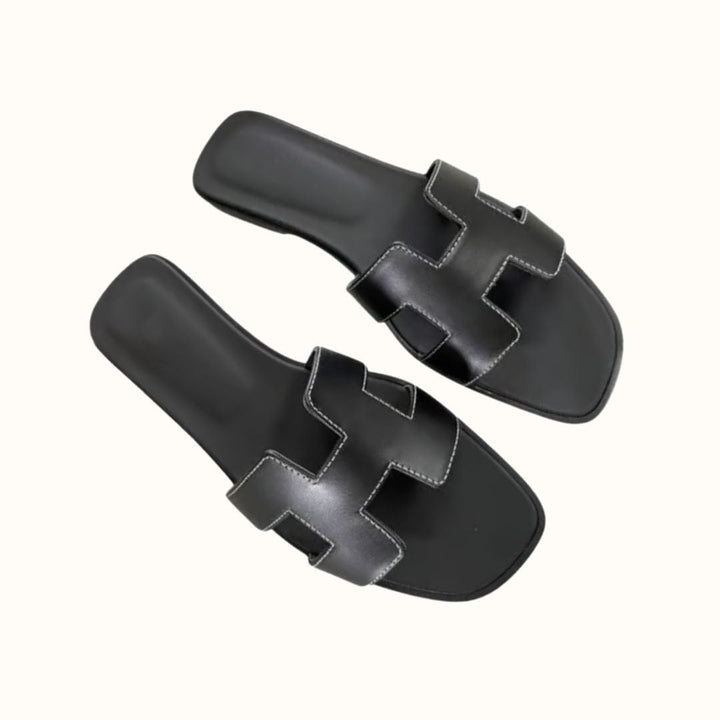 Damensandalen mit H-Steg aus veganem Leder - Bequem und elegant