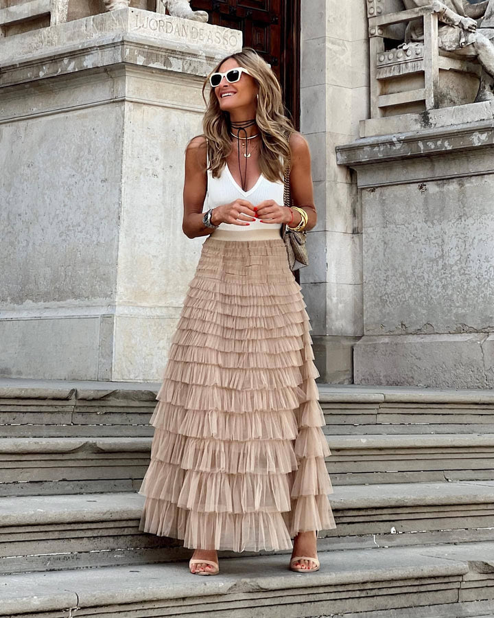 Tulle Maxi Skirt with Elastic Waistband – Mitch