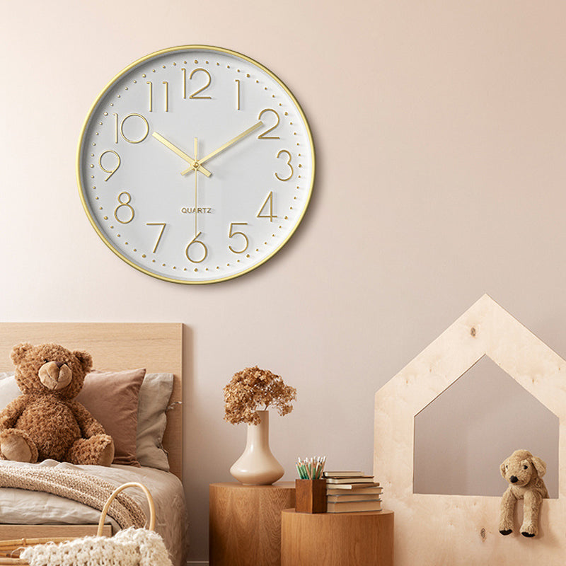 Elegant, Silent Wall Clock with Raised Numbers