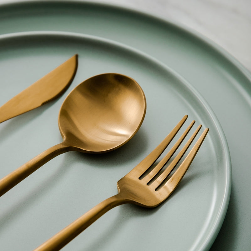 Luxe Stainless Steel Cutlery Set – Gold Design | 24 Pieces / 48 Pieces