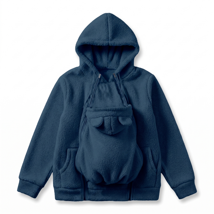 Cosy Sherpa Fleece Hoodie with Detachable Zip-On Baby Carrier Insert