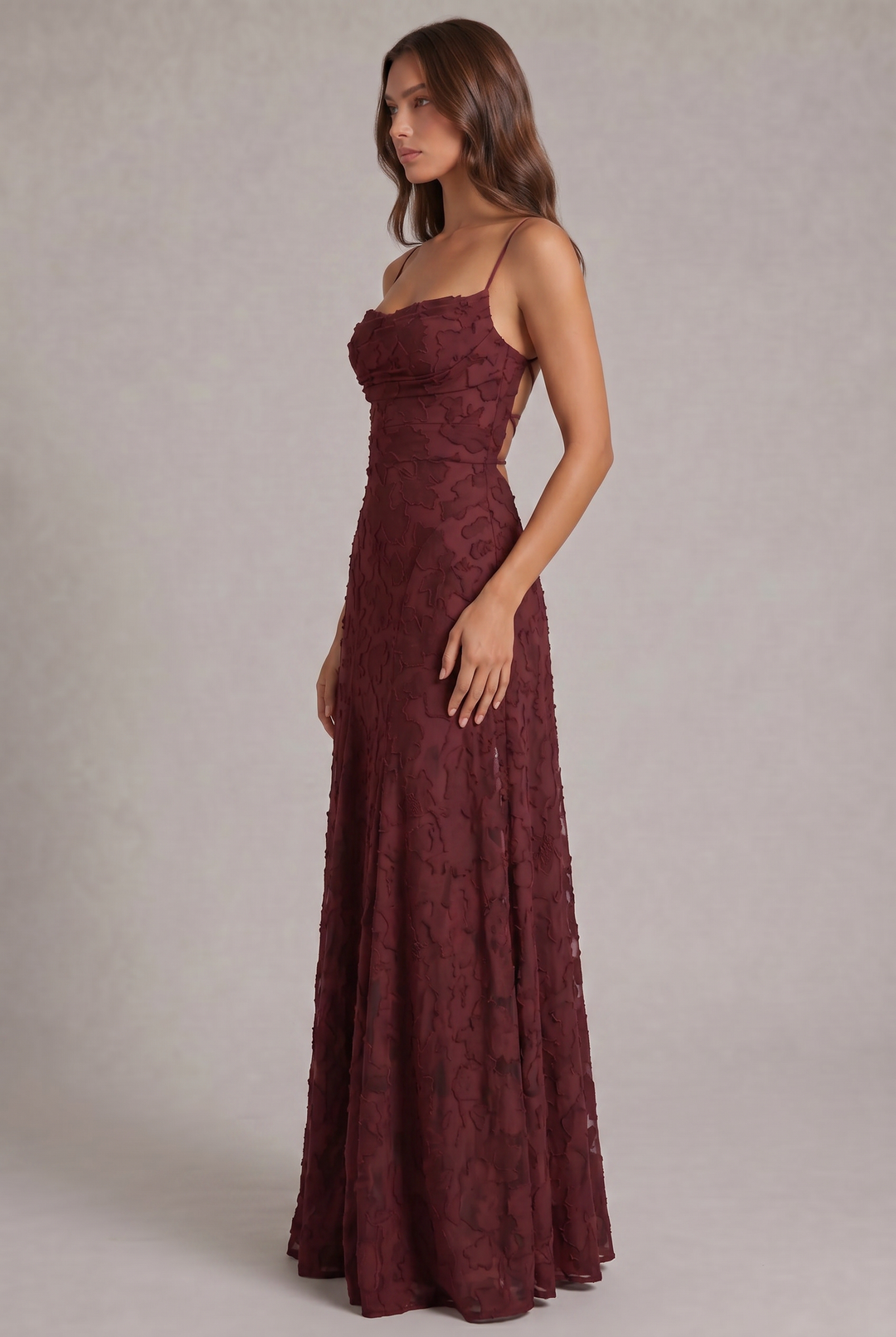 Olivia Maxi Dress - Elegant Evening Dress with Floral Pattern