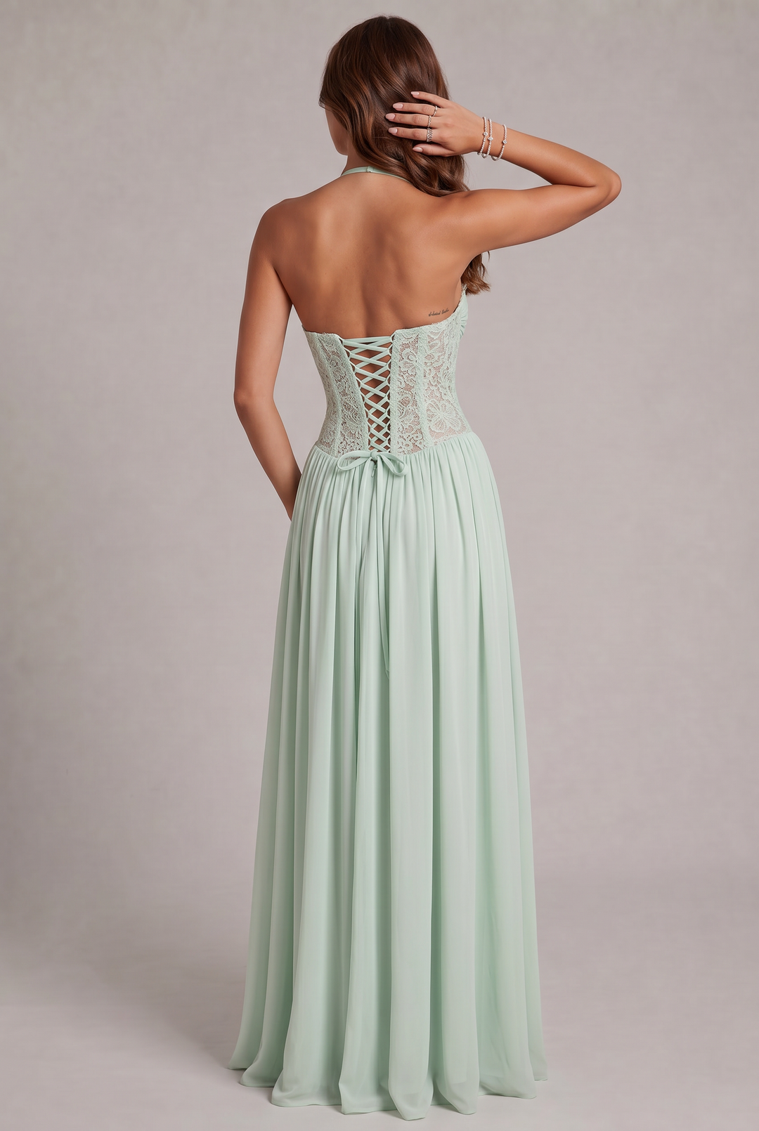 Faye Maxi Dress with Lace Corset Bodice