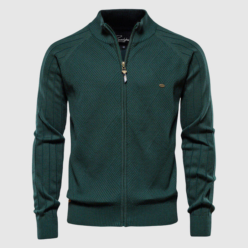Men’s Full-Zip Cotton Vest – Versatile Layer for Everyday Wear