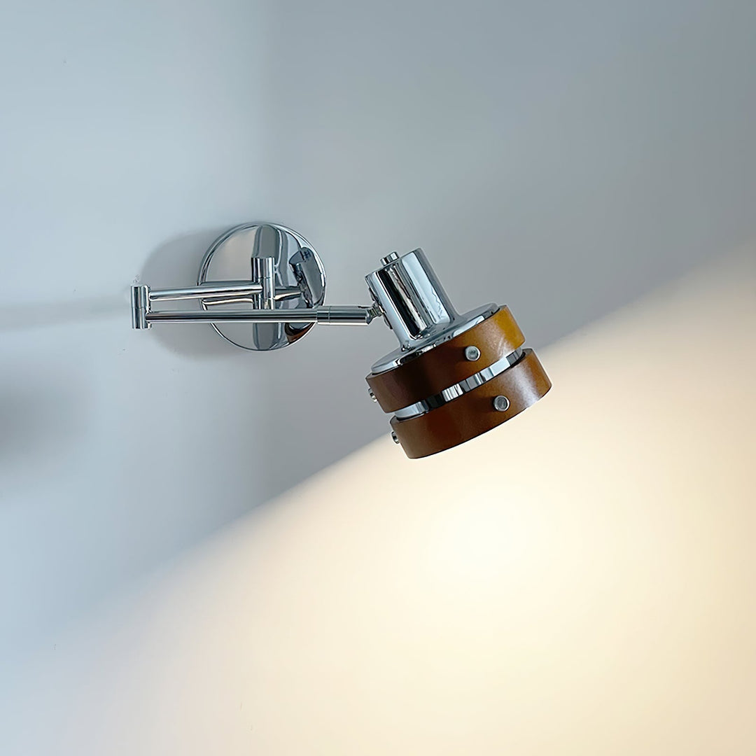 Flare Wandleuchte Chrom Holz Mid-Century