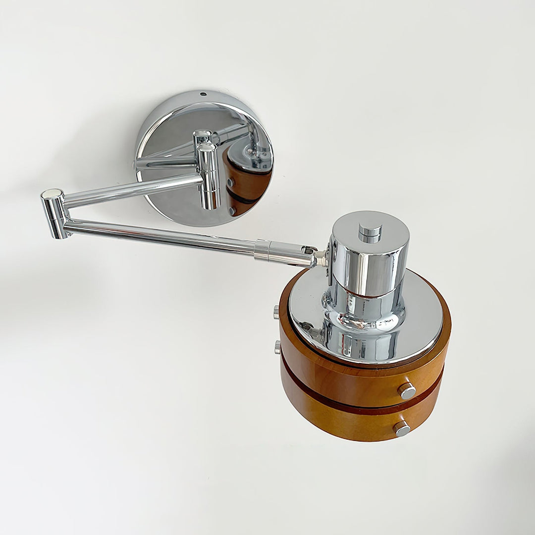 Flare Wandleuchte Chrom Holz Mid-Century