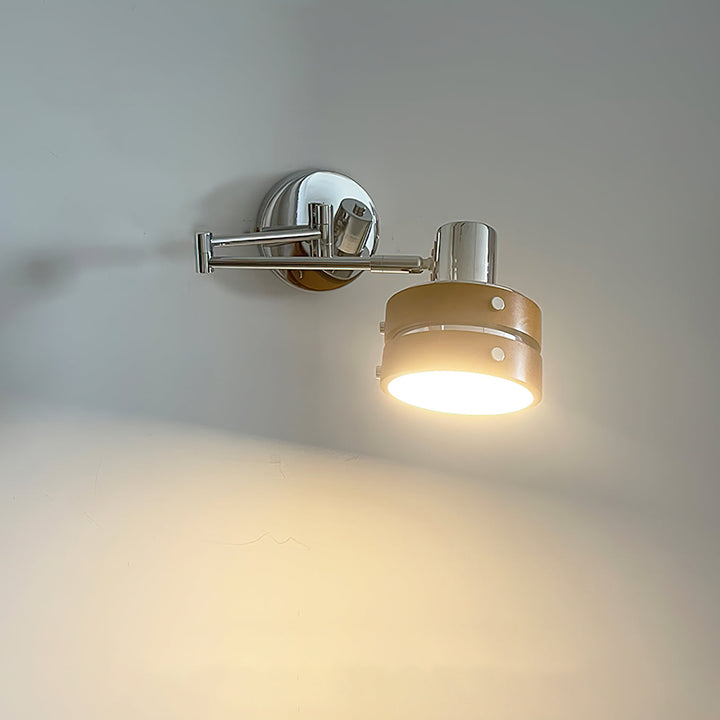 Flare Wandleuchte Chrom Holz Mid-Century