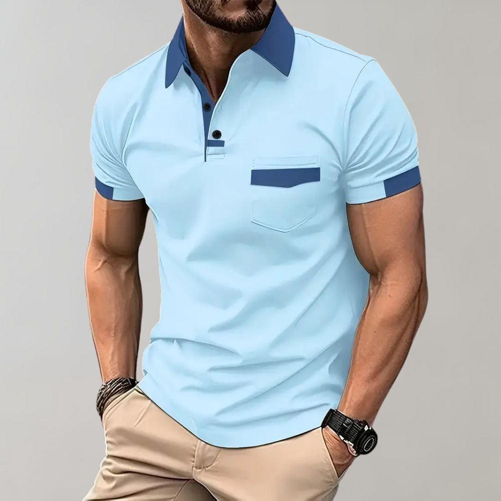 Men's Classic Polo Shirt in Breathable Polyester - Timeless Style and Comfort