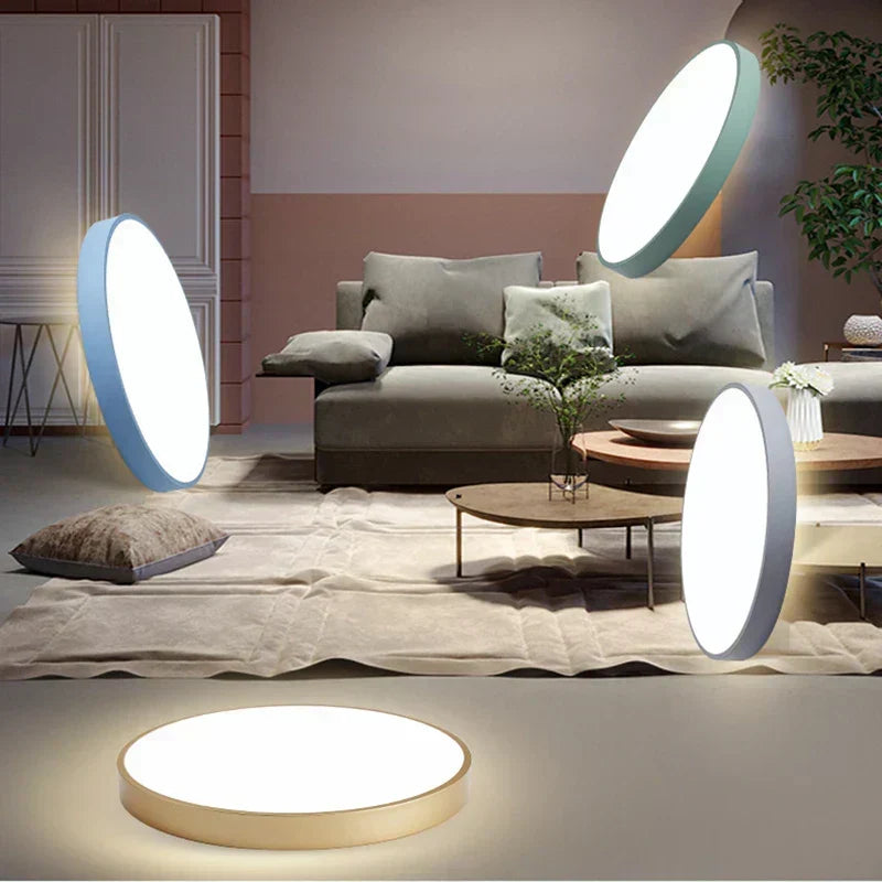 Round LED Ceiling Lamp with Metal Frame