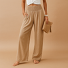 High-Waist Linen Trousers for Women with Elastic Waist