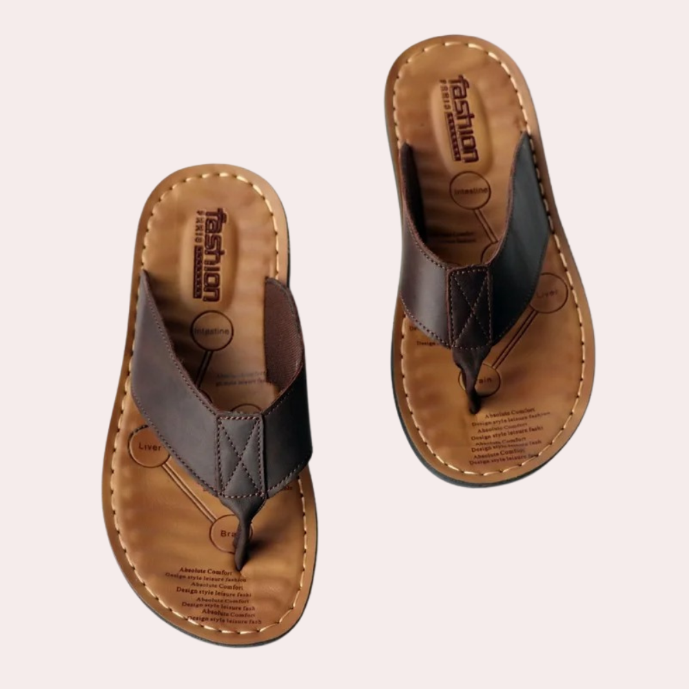 Elegant Men’s Leather Slippers