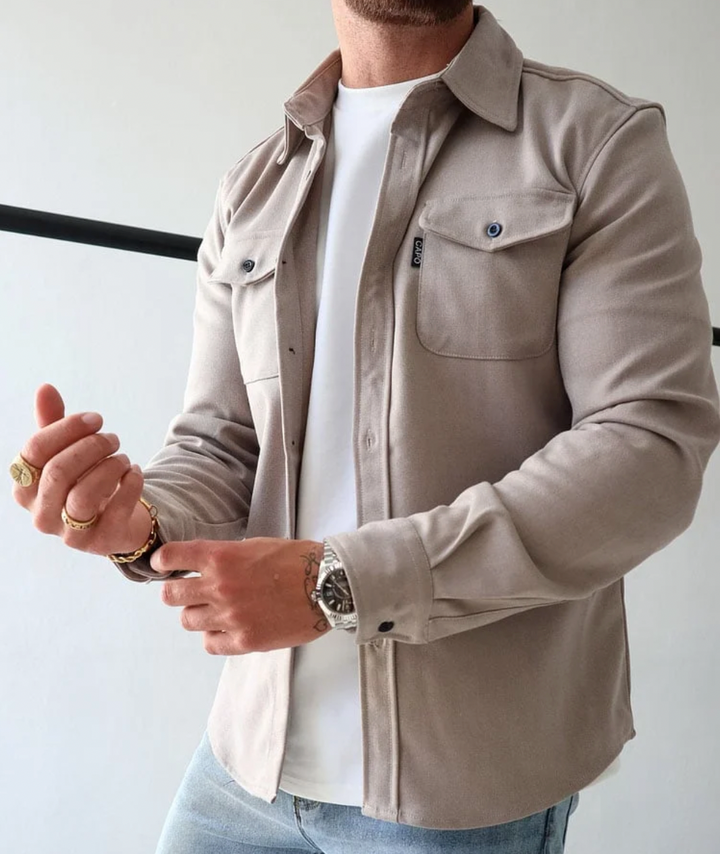 Men's Long-sleeved shirt with Men's Long-Sleeve Shirt with Pockets