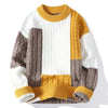 Modern Cable Knit Jumper with Colour Block Design