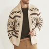 Men’s Geometric Knit Zip-Front Cardigan