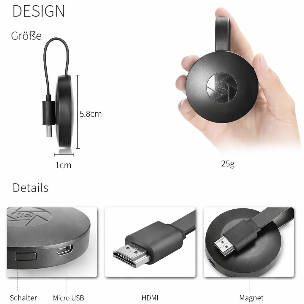 Miracast | Wireless HD Mirror Adapter | AirPlay & DLNA | CastView Pro