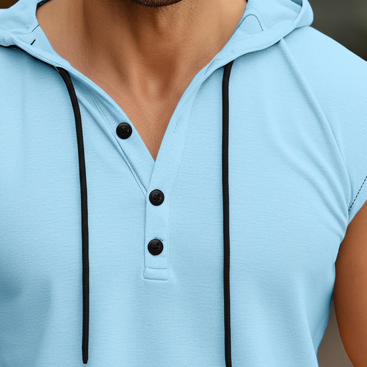 Sleeveless Henley Tank Top - AeroVibe