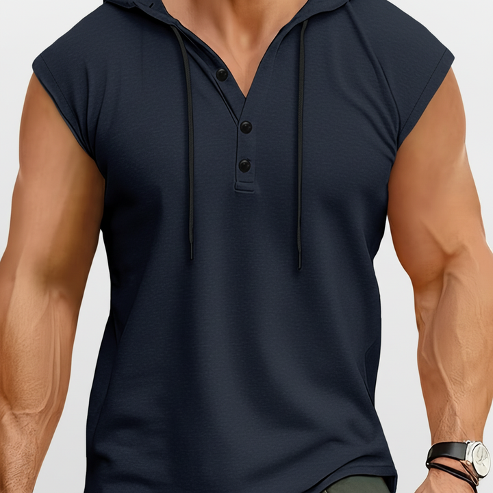Sleeveless Henley Tank Top - AeroVibe