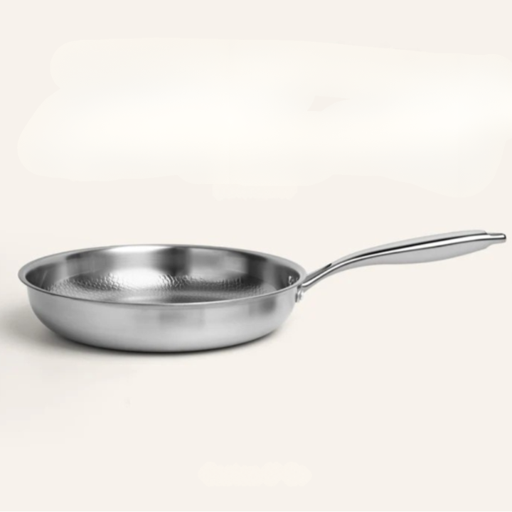 Titanium Induction Cookware with Hammered Finish – Durable and Stylish Pans in Metallic Silver