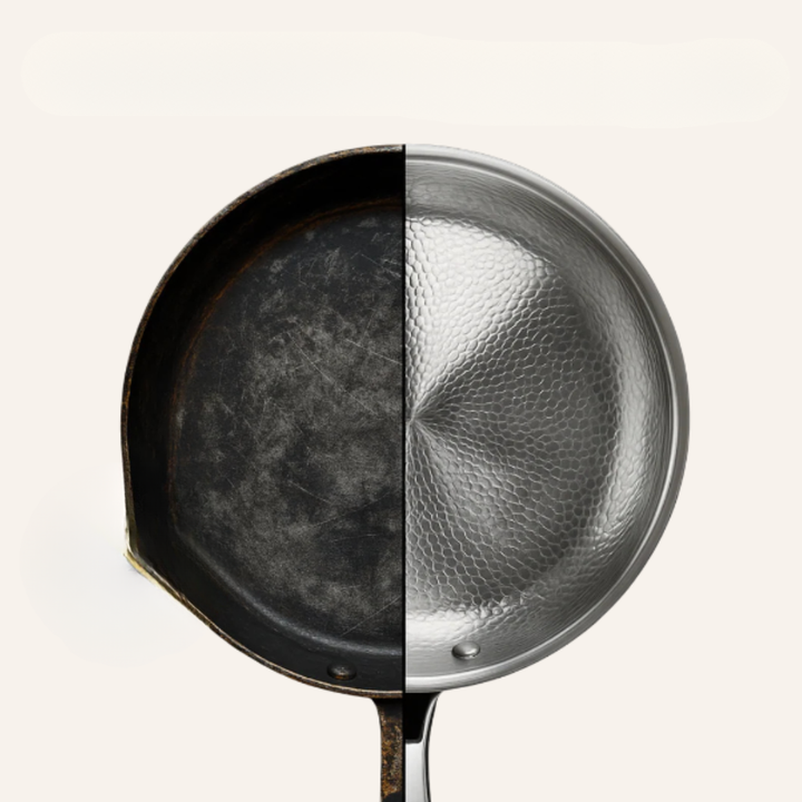 Titanium Induction Cookware with Hammered Finish – Durable and Stylish Pans in Metallic Silver