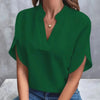 Chic V-Neck Blouse for Work & Casual Outfits