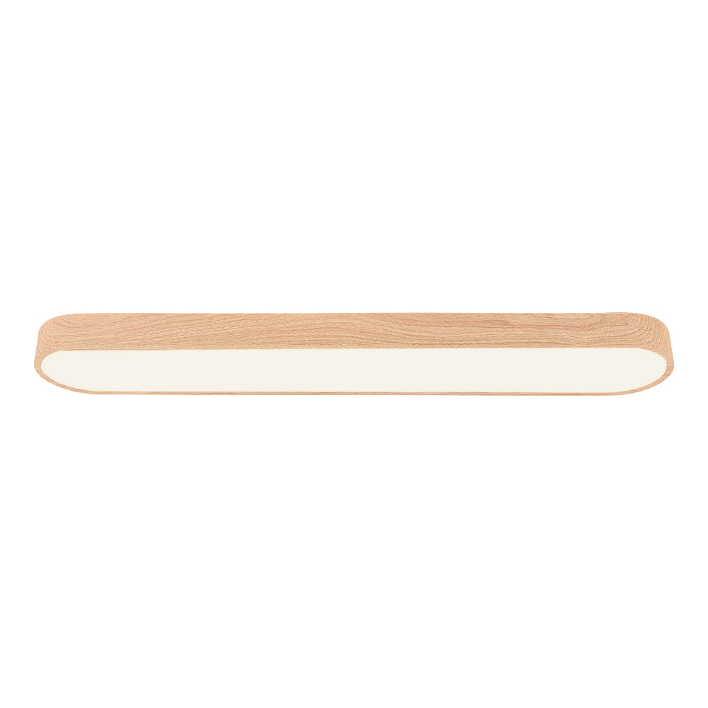 Nordic Glow Oval LED Ceiling Light with Wood Accent
