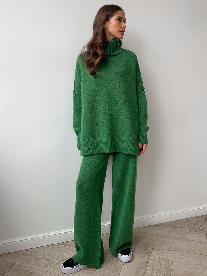 Women's Knitted Roll-Neck Jumper Set