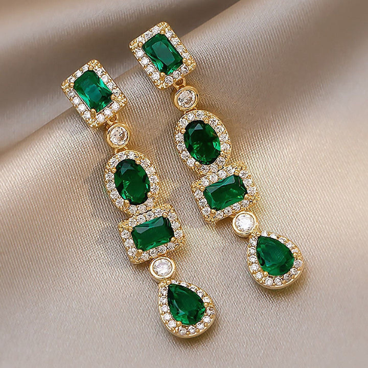 Elegant Gold Earrings with Delicate Pendants