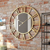 Large Vintage Metal Wall Clock with Mirror, 39cm