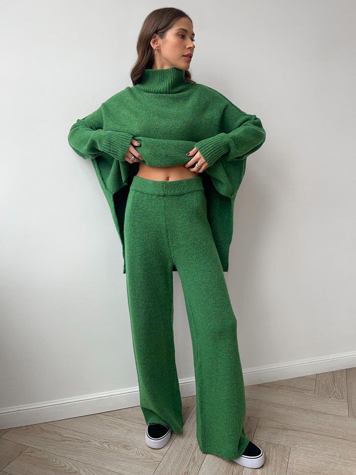 Women's Knitted Roll-Neck Jumper Set