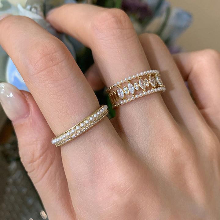 Elegant gold ring set with refined details