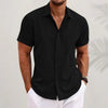 Men’s Cotton-Linen Short-Sleeved Shirt – Refined Style for Any Occasion