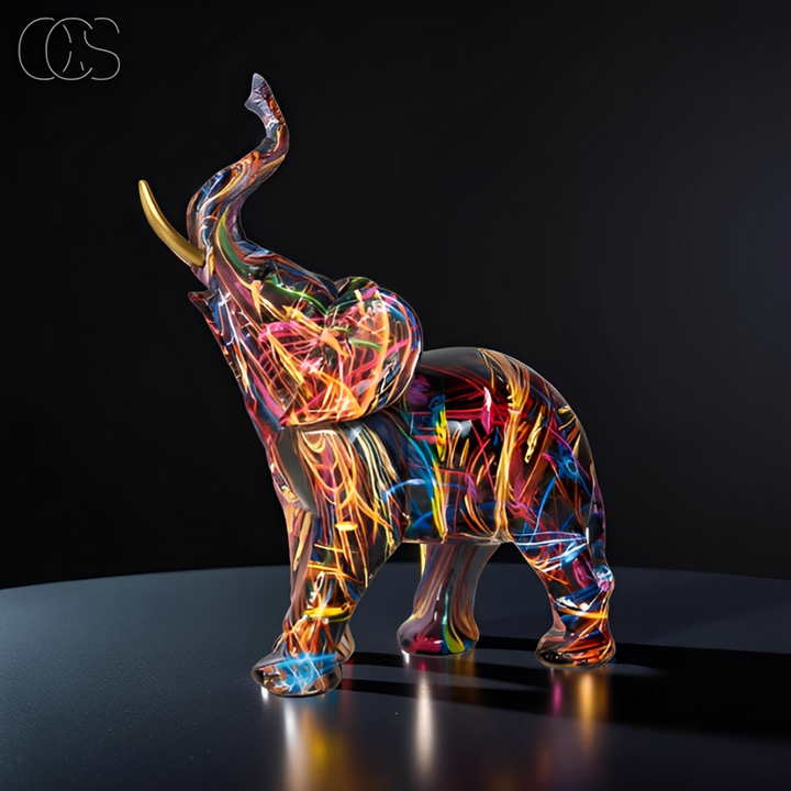 Abstract Elephant – Handmade Art Object with Symbol of Luck