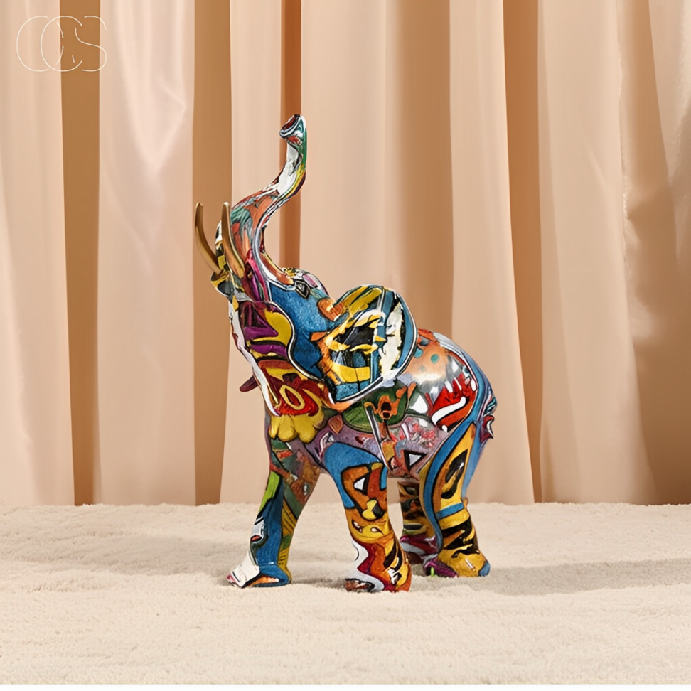 Abstract Elephant – Handmade Art Object with Symbol of Luck