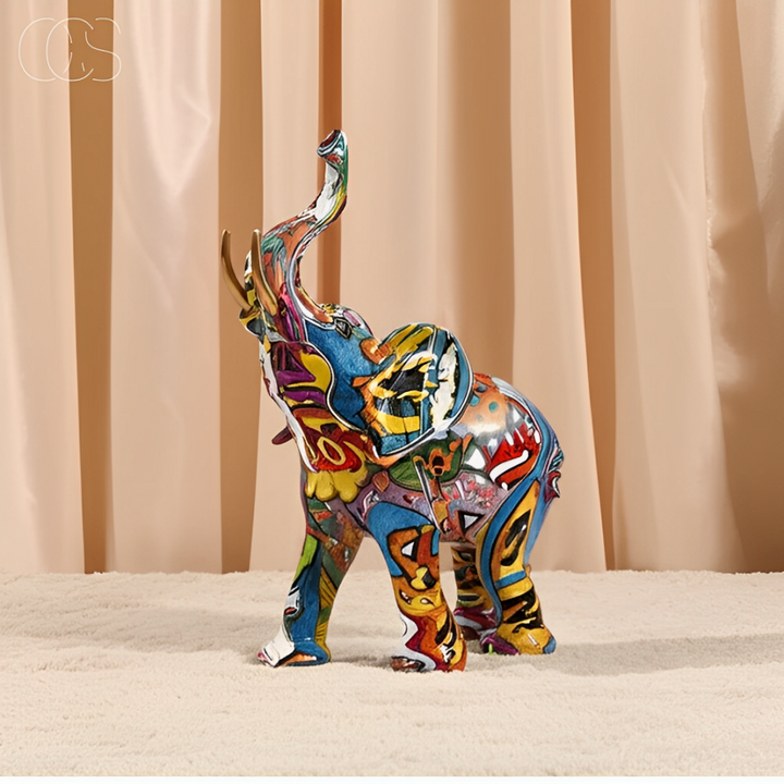 Abstract Elephant – Handmade Art Object with Symbol of Luck