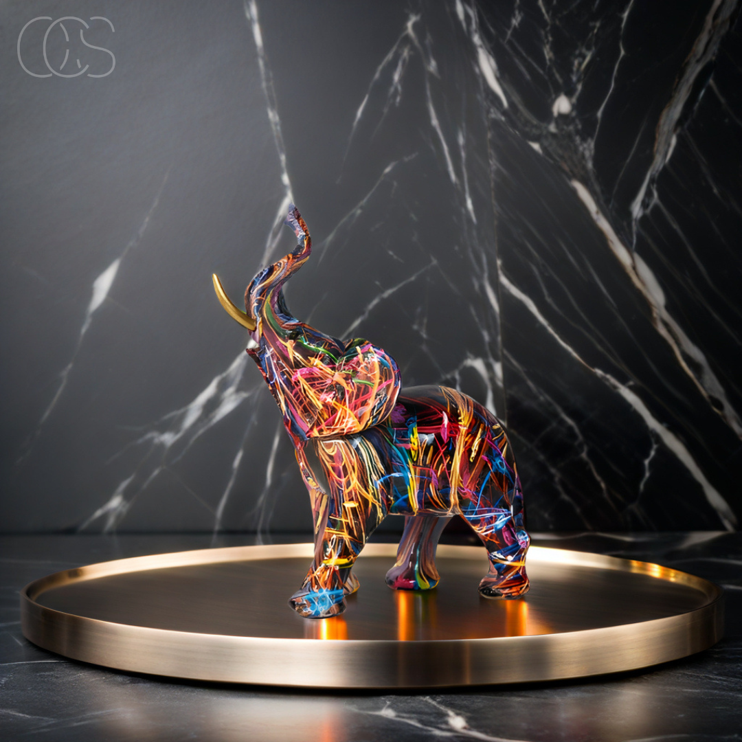 Abstract Elephant – Handmade Art Object with Symbol of Luck
