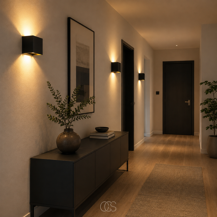 Luxe cordless wall light | square sensor light | aluminium 10 x 10 cm
