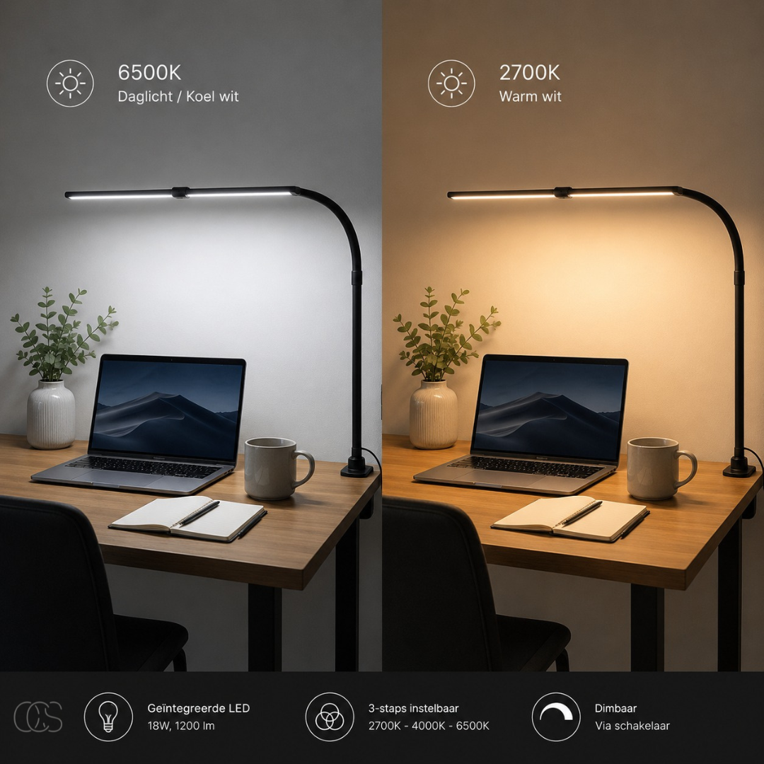 Dimmable Desk Lamp - 3 Light Colours & Adjustable Design