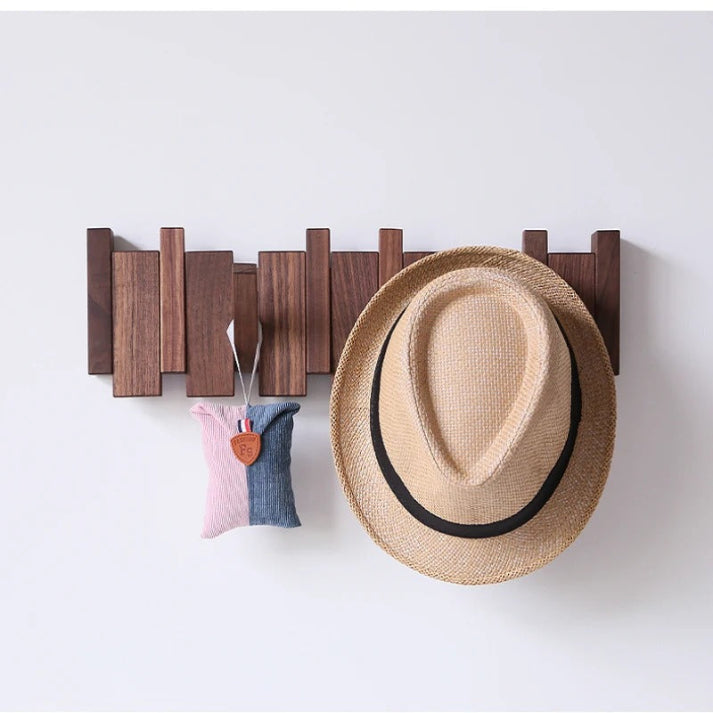 Piano Solid Wood Coat Rack | Elegant Wall Hooks
