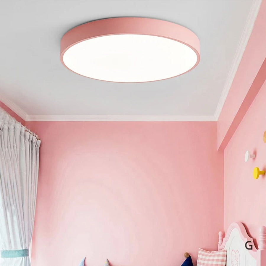 Nordic Macaron Round Wooden Ceiling Lamp