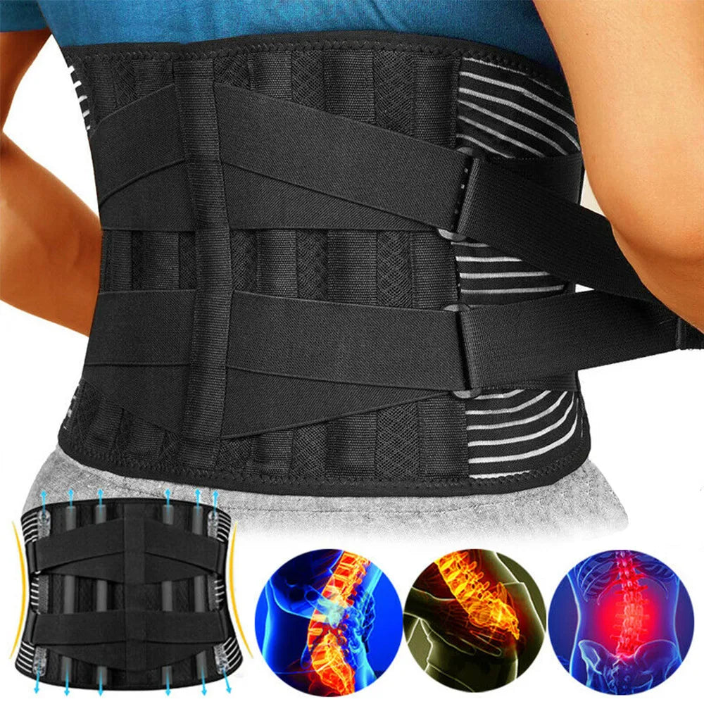 Back Support | Aluminium and Steel Support System | Adjustable Lumbar Belt | OrthoFlexa