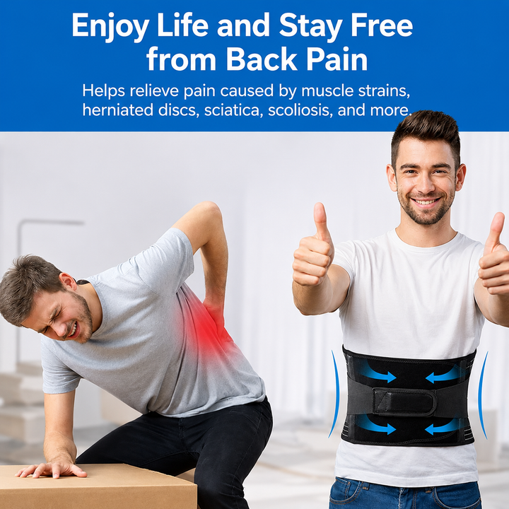 Back Support | Aluminium and Steel Support System | Adjustable Lumbar Belt | OrthoFlexa