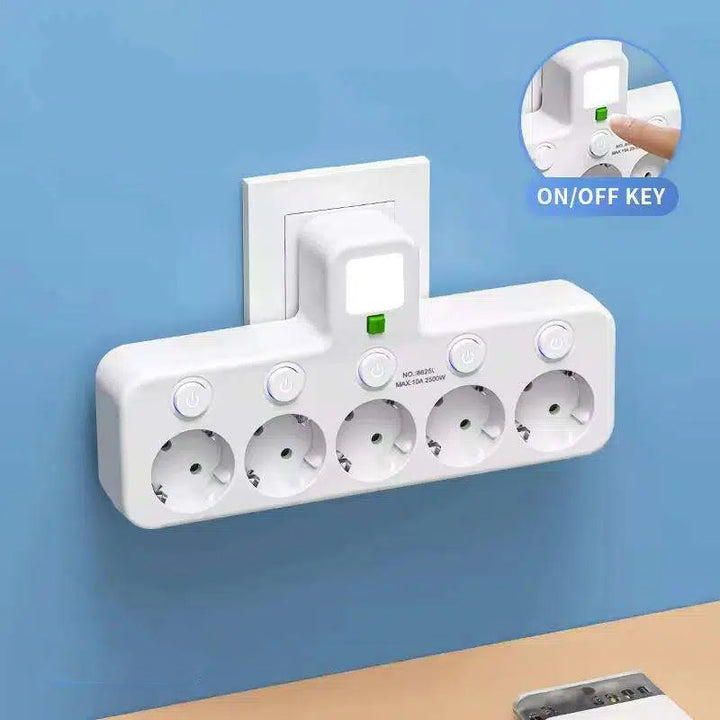 Power Strip with USB and Switches | Multi-Socket Surge Protector 2500 W