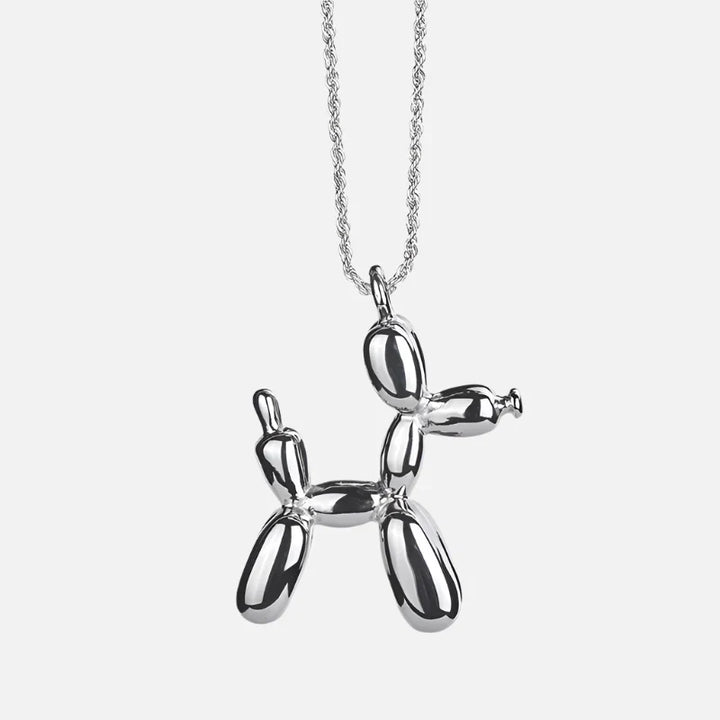Gold Balloon Dog Pendant Necklace