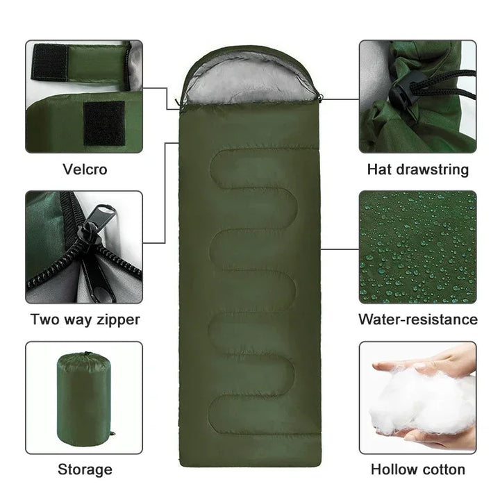 Ultraleicht-Schlafsack für 4 Jahreszeiten – Warm und Wasserdicht für Outdoor-Abenteuer und Camping