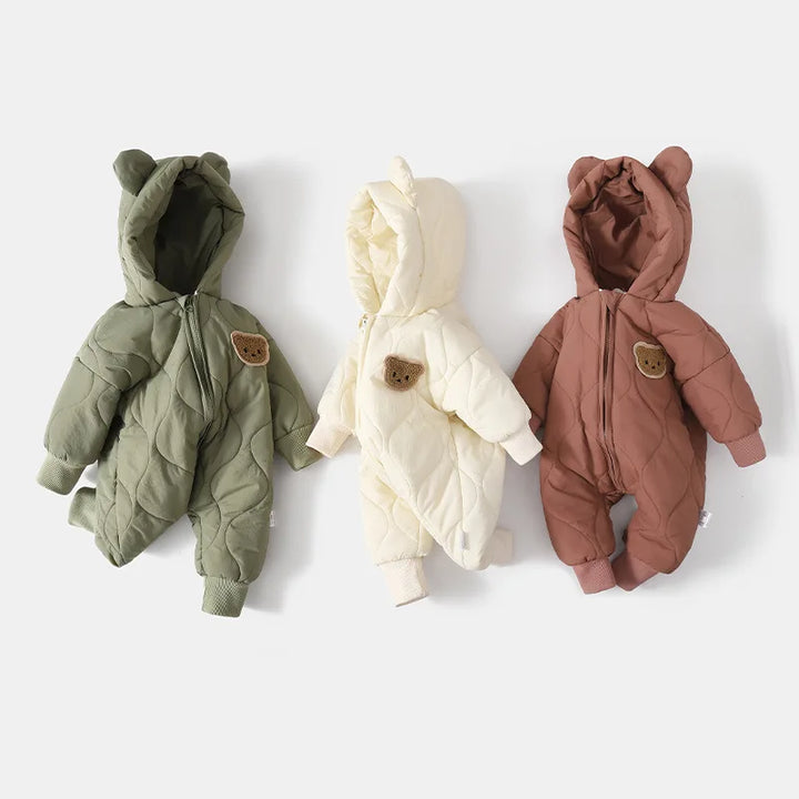 Winter Suit with Hood and Bear Design for Babies – Warm and Soft