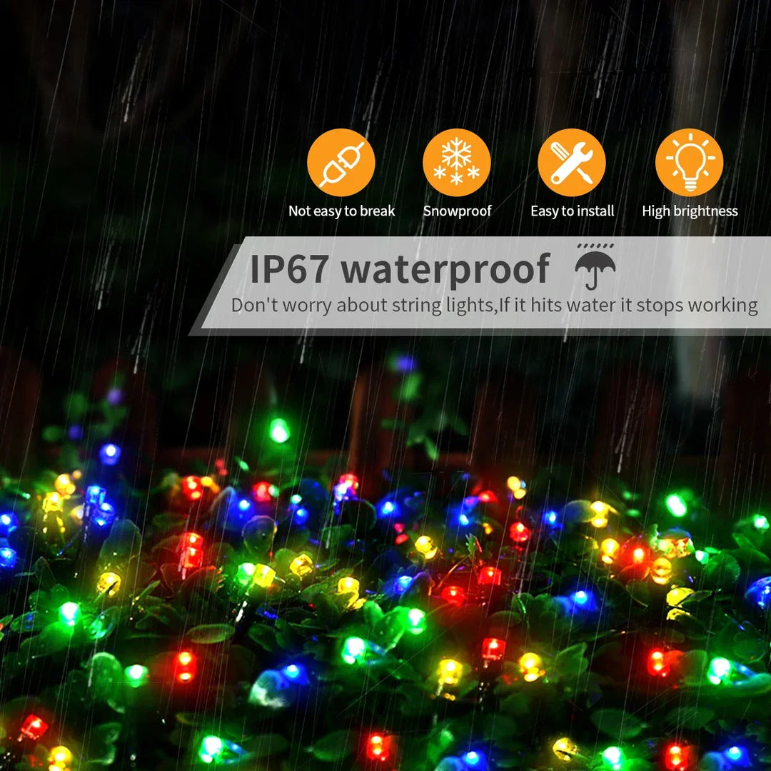 LuminaraX | 24V Outdoor LED Fairy Light Chain | 8 Lighting Modes | IP65 Waterproof | 10–100 m | For Garden, Home and Christmas Decorations